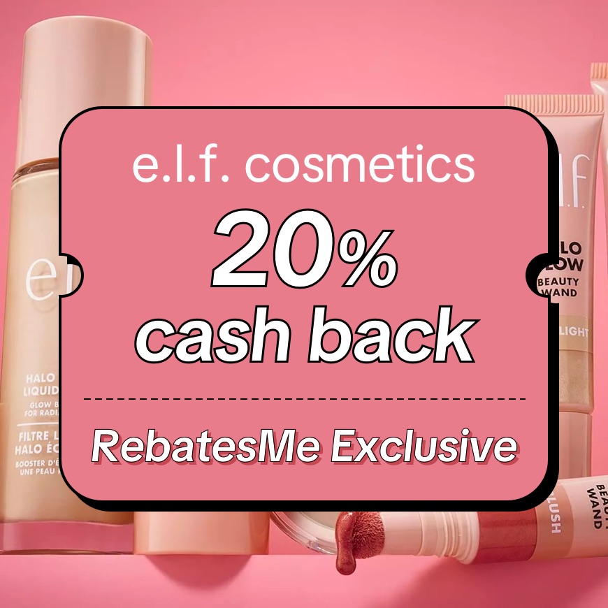 e.l.f. cosmetics 20% cash back